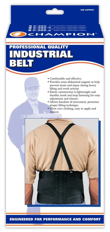 Champion Industrial Back Support Belt retail packaging