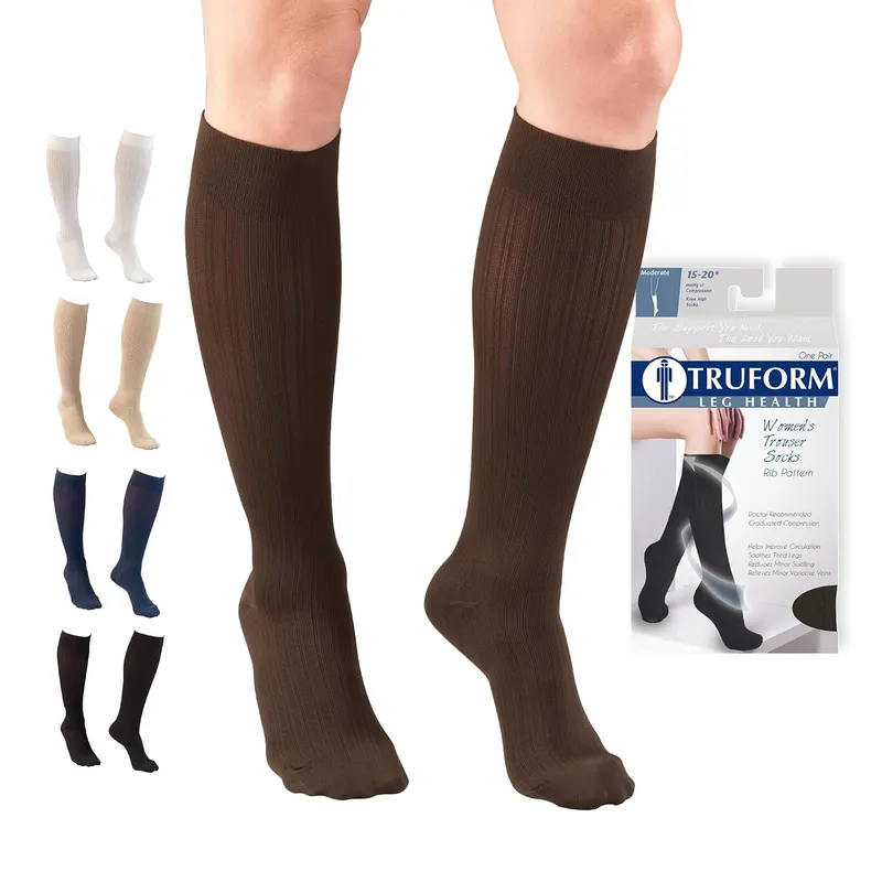 Truform Ladies' Compression Socks, 15-20 mmHg, worn