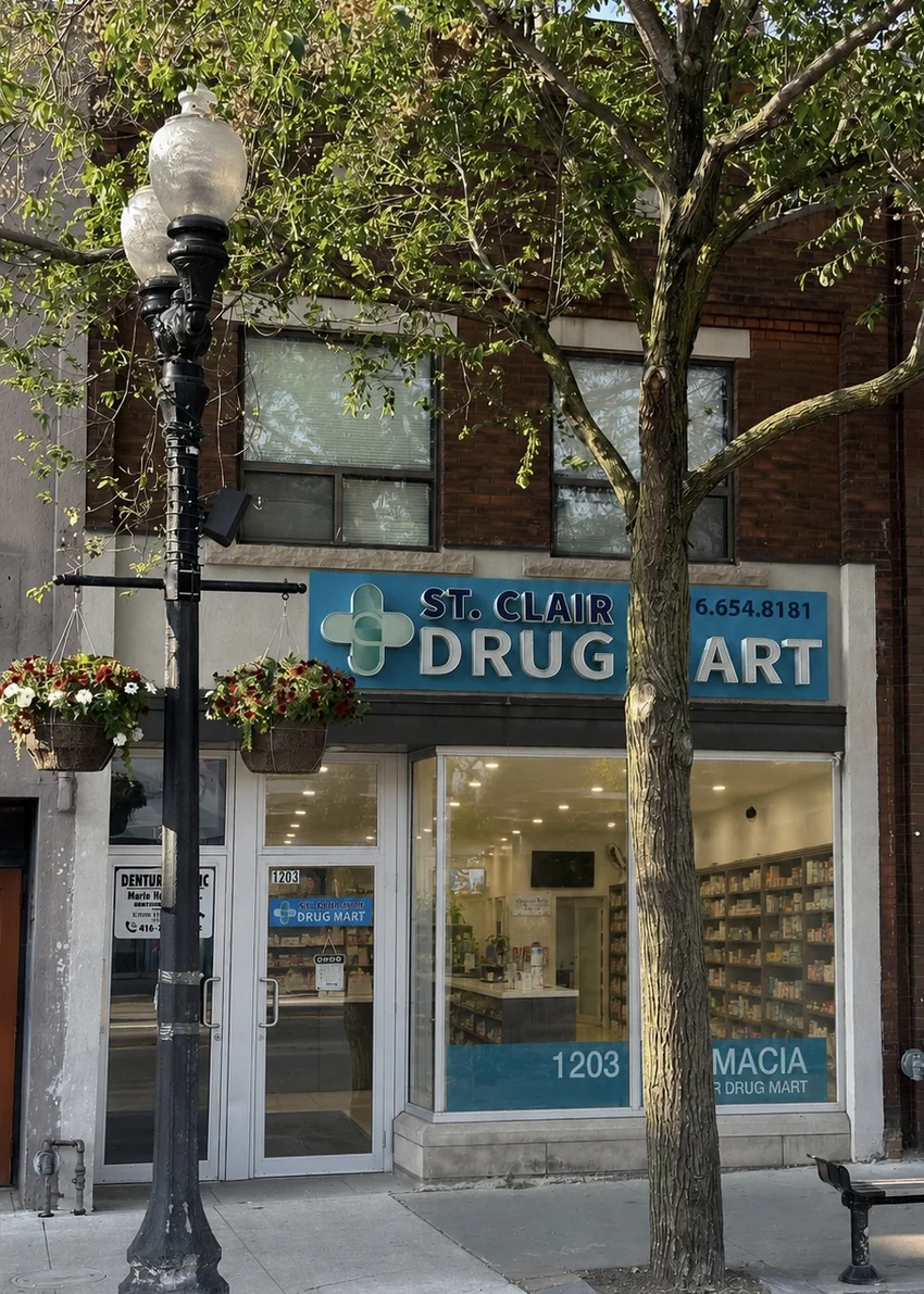 St. Clair Drug Mart Pharmacy storefront on St. Clair Ave W, Toronto